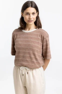Clearance Rotholz Gestreiftes T-Shirt Braun