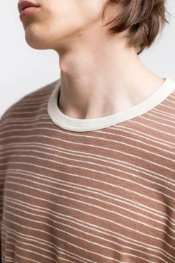 Discount Rotholz Gestreiftes T-Shirt Braun