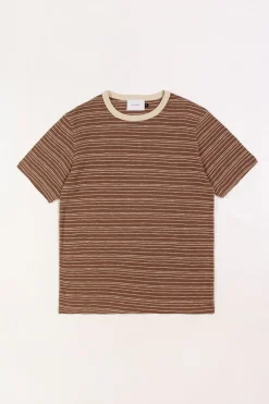 Discount Rotholz Gestreiftes T-Shirt Braun