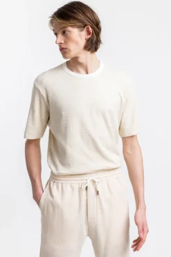 Outlet Rotholz Gestreiftes T-Shirt Creme
