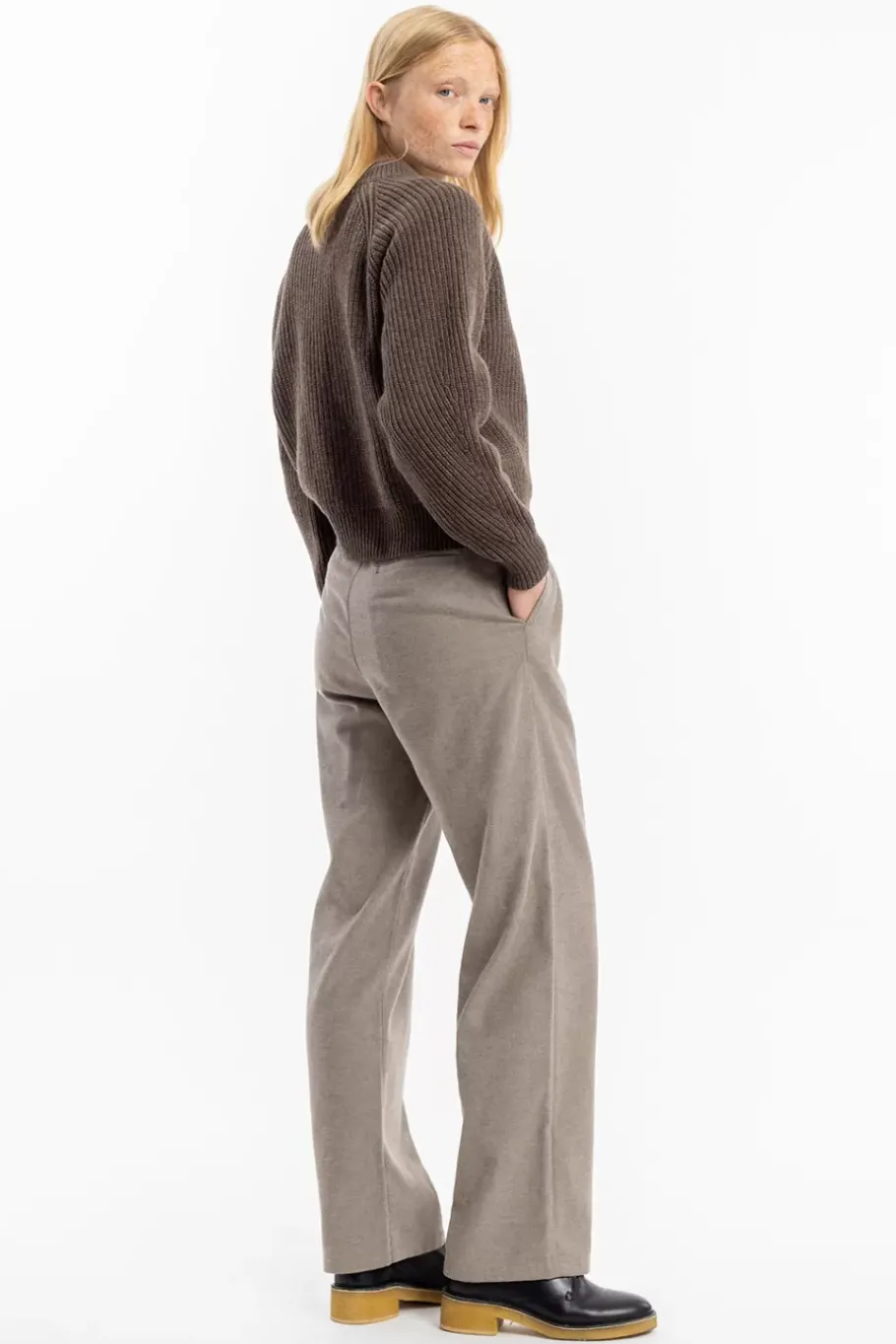Hot Rotholz Grober Strickpullover Wollmischung - Braun