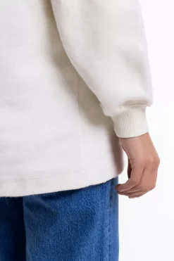 Outlet Rotholz Half Zip Sweatshirt Aus Bio-Baumwolle Weis
