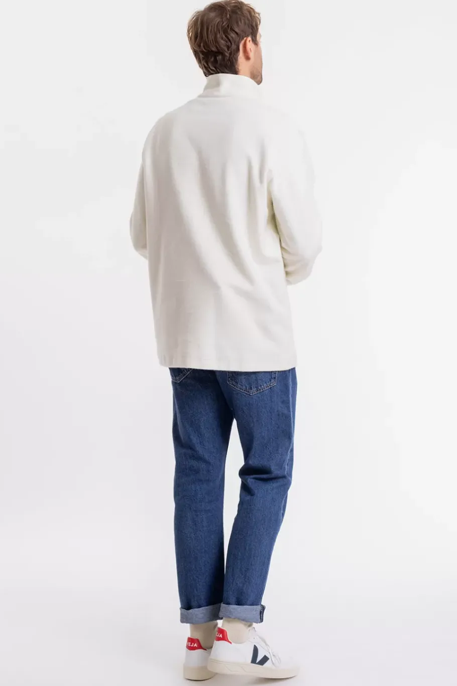 Clearance Rotholz Half Zip Sweatshirt Aus Bio-Baumwolle Weis