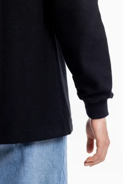 Discount Rotholz Half Zip Sweatshirt Bio Baumwolle - Schwarz