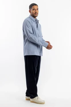 Online Rotholz Hemd Bio Baumwolle - Denim Blau