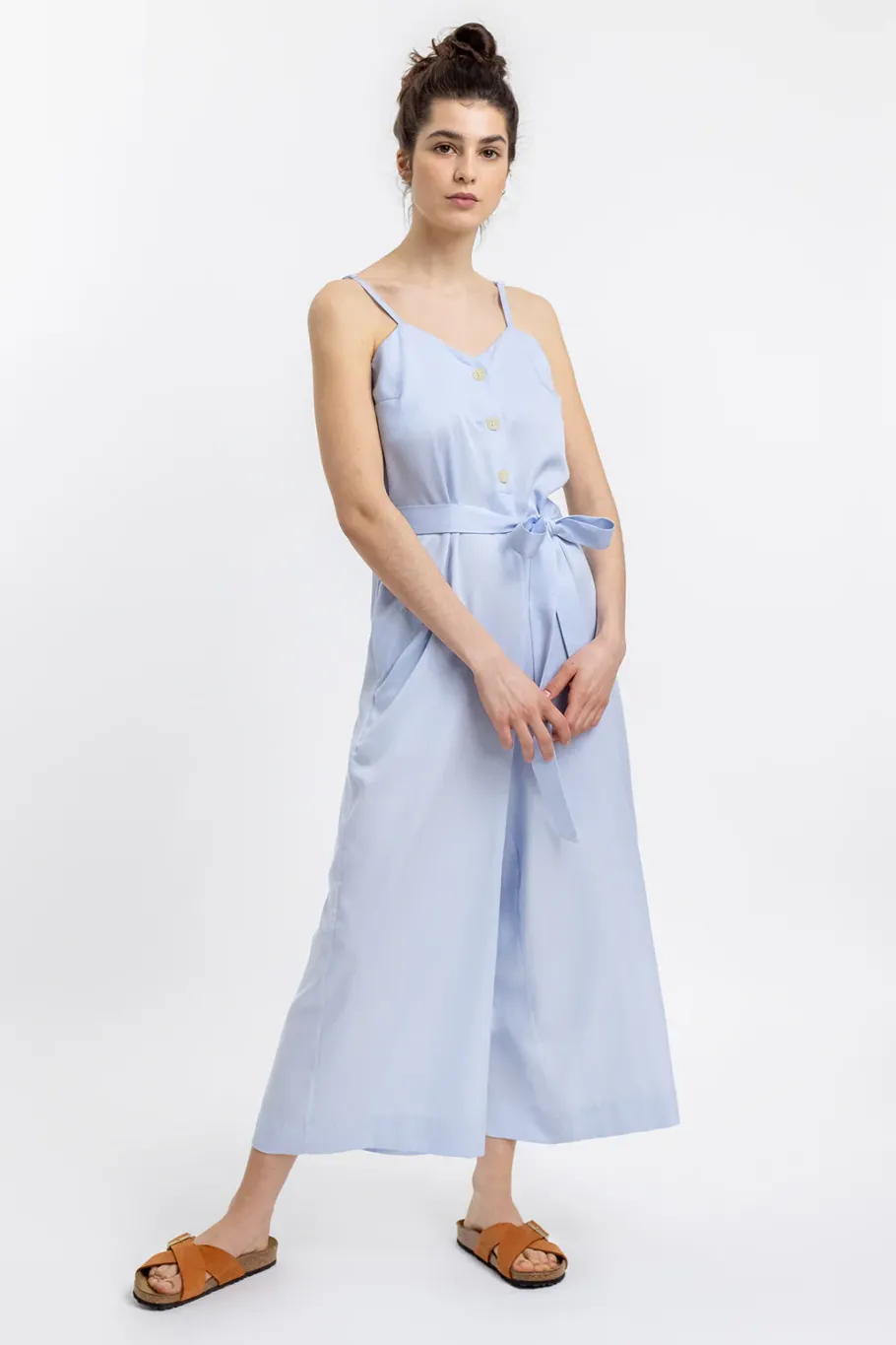 Online Rotholz Jumpsuit Aus Lyocell Hellblau