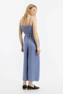 Sale Rotholz Jumpsuit Leinen Mix - Hellblau