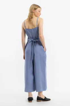 Sale Rotholz Jumpsuit Leinen Mix - Hellblau