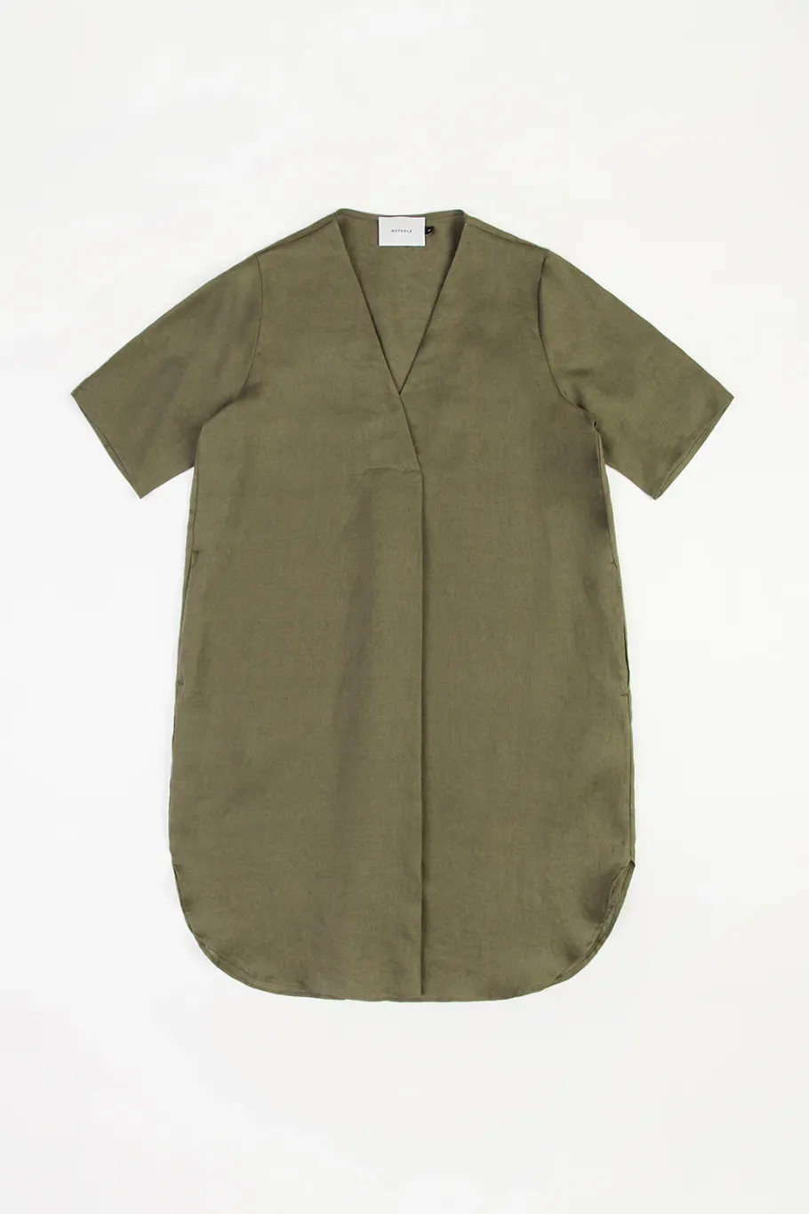 Outlet Rotholz Kaftan Kleid Leinen Mix - Oliv