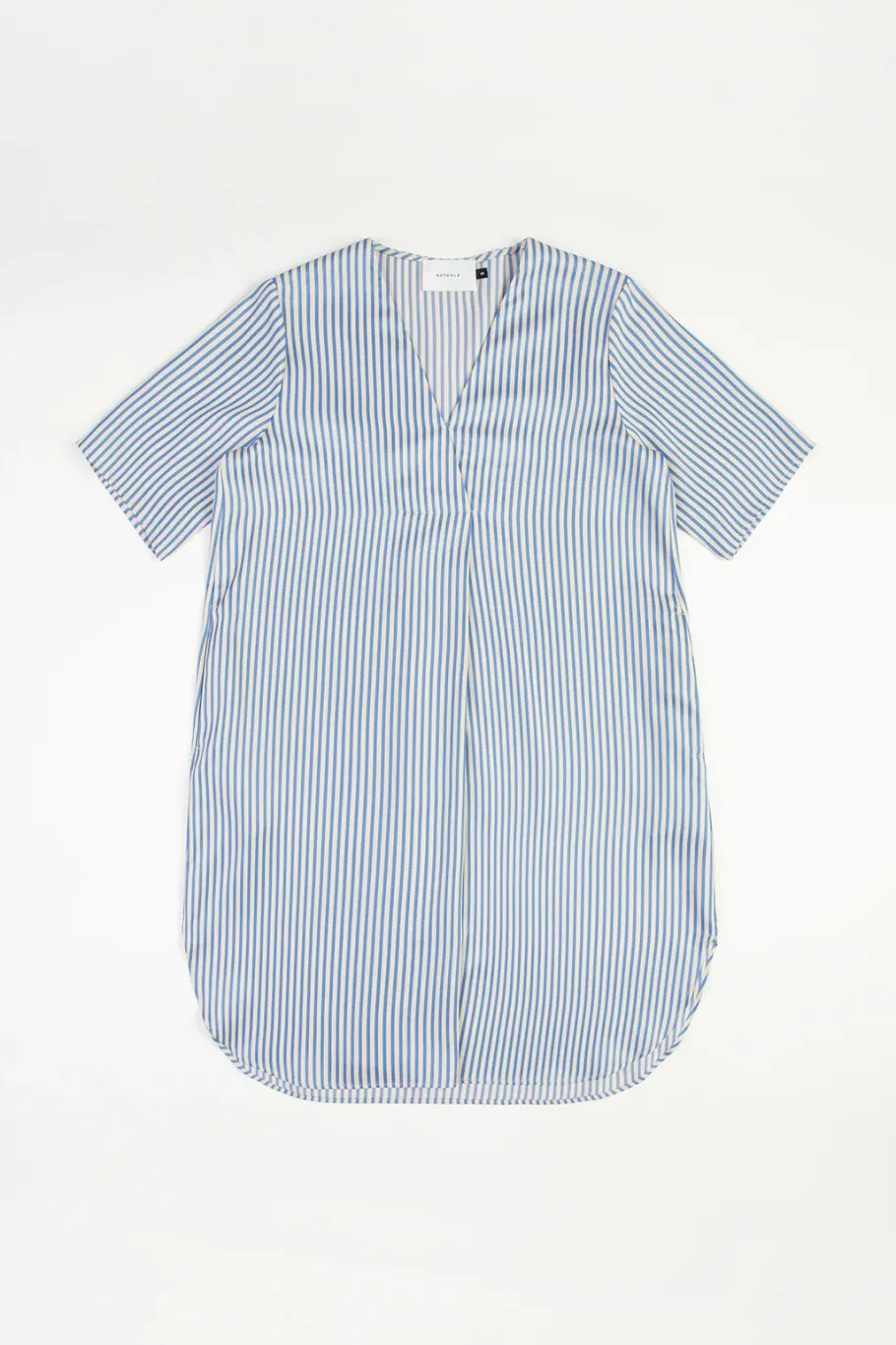 Sale Rotholz Kaftan Kleid Lyocell - Blau Gestreift