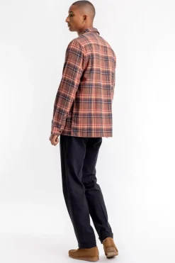 Discount Rotholz Kariertes Flanell Overshirt Rot / Braun