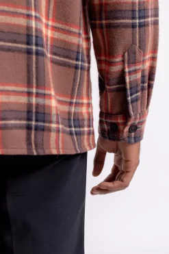 Discount Rotholz Kariertes Flanell Overshirt Rot / Braun