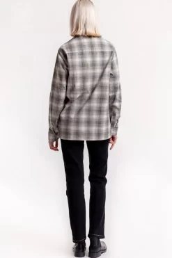 Discount Rotholz Kariertes Overshirt Schwarz / Weis