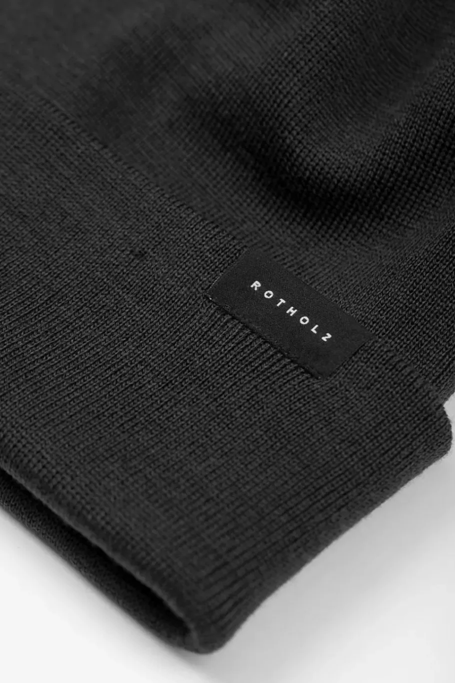 New Rotholz Klassische Mutze Merino Fein - Schwarz