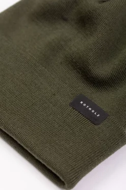 Rotholz Klassische Mutze Merino Fein - Oliv