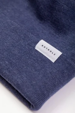 Clearance Rotholz Klassische Mutze Merino Fein - Blau
