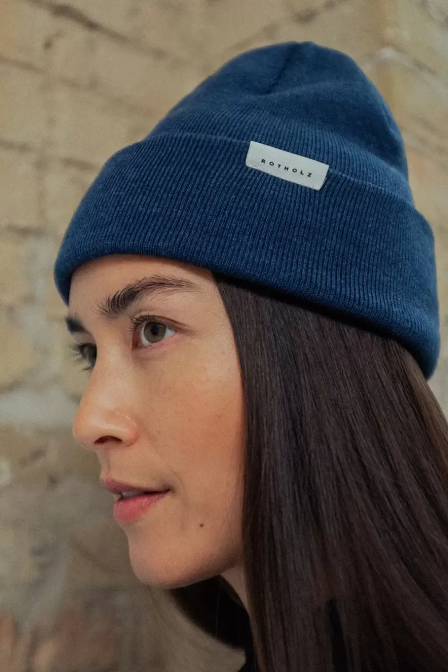 Clearance Rotholz Klassische Mutze Merino Fein - Blau