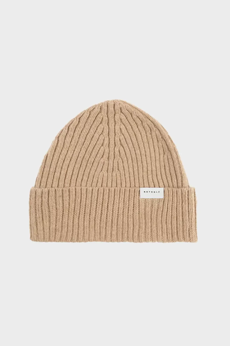 Hot Rotholz Klassische Mutze Wollmix Ripp - Beige