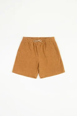 Discount Rotholz Kurze Frottee Hose Bio Baumwolle - Karamell