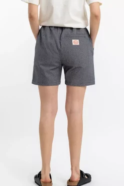New Rotholz Kurze Hose Aus Bio-Baumwoll Twill Schwarz Kariert