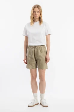 Hot Rotholz Kurze Hose Leinen Mix - Grau Gestreift