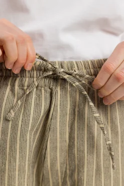 Hot Rotholz Kurze Hose Leinen Mix - Grau Gestreift