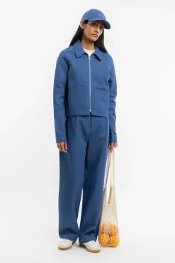 Hot Rotholz Kurze Jacke Bio Baumwolle - Blau