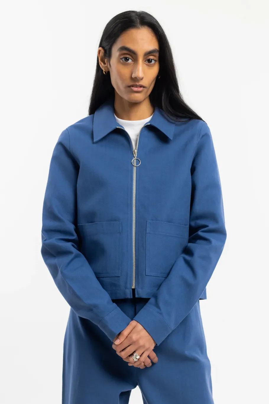 Hot Rotholz Kurze Jacke Bio Baumwolle - Blau