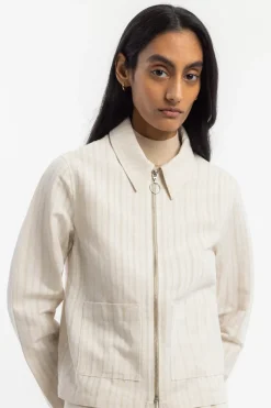 Discount Rotholz Kurze Jacke Leinen Mix - Creme