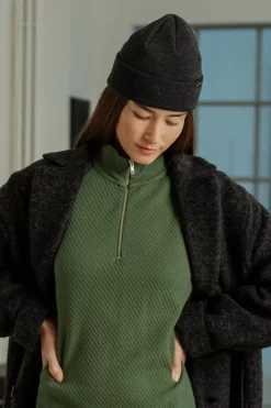 Sale Rotholz Kurze Mutze Merino Fein - Anthrazit