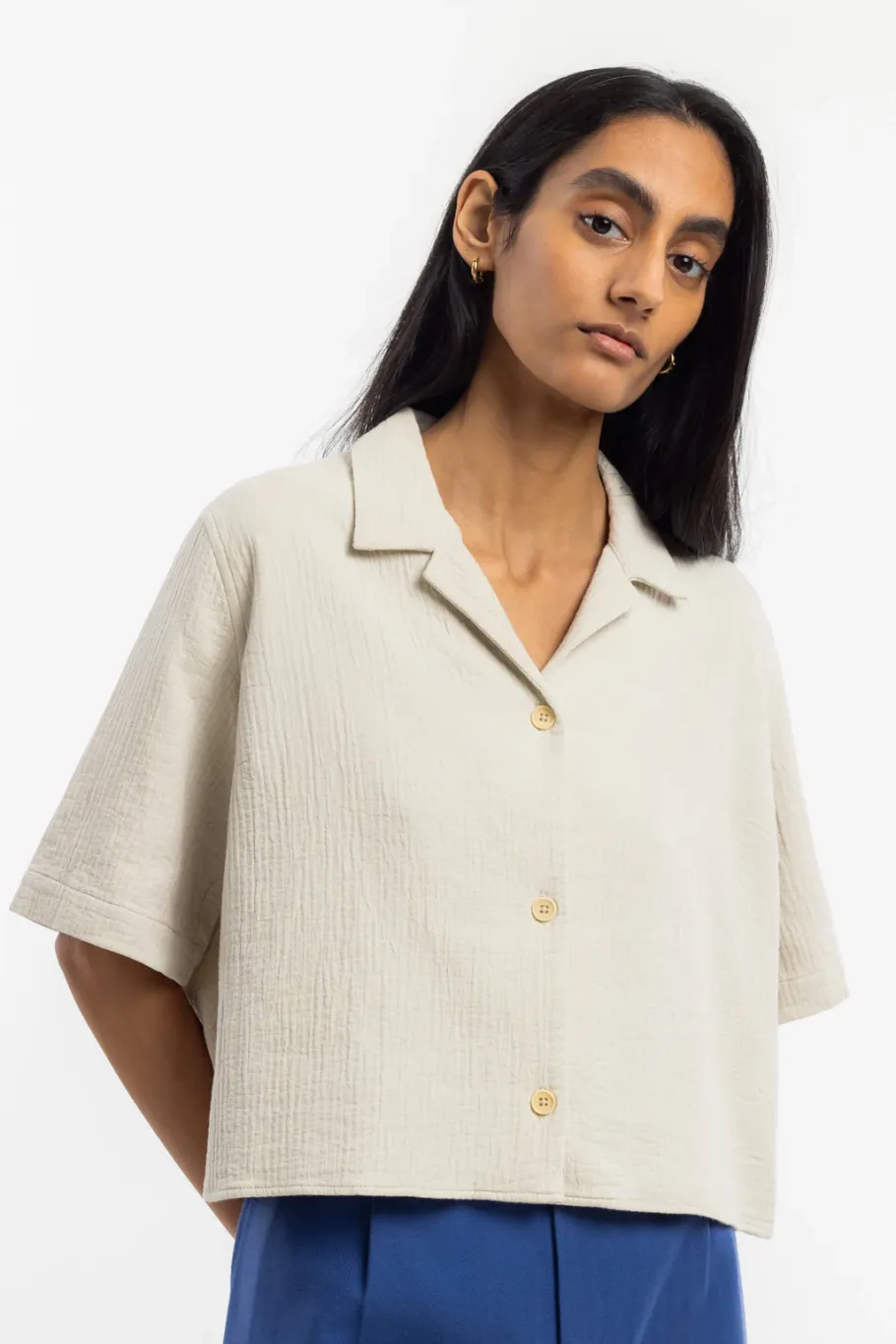 Online Rotholz Kurzes Bowling Shirt Bio Baumwolle - Sand