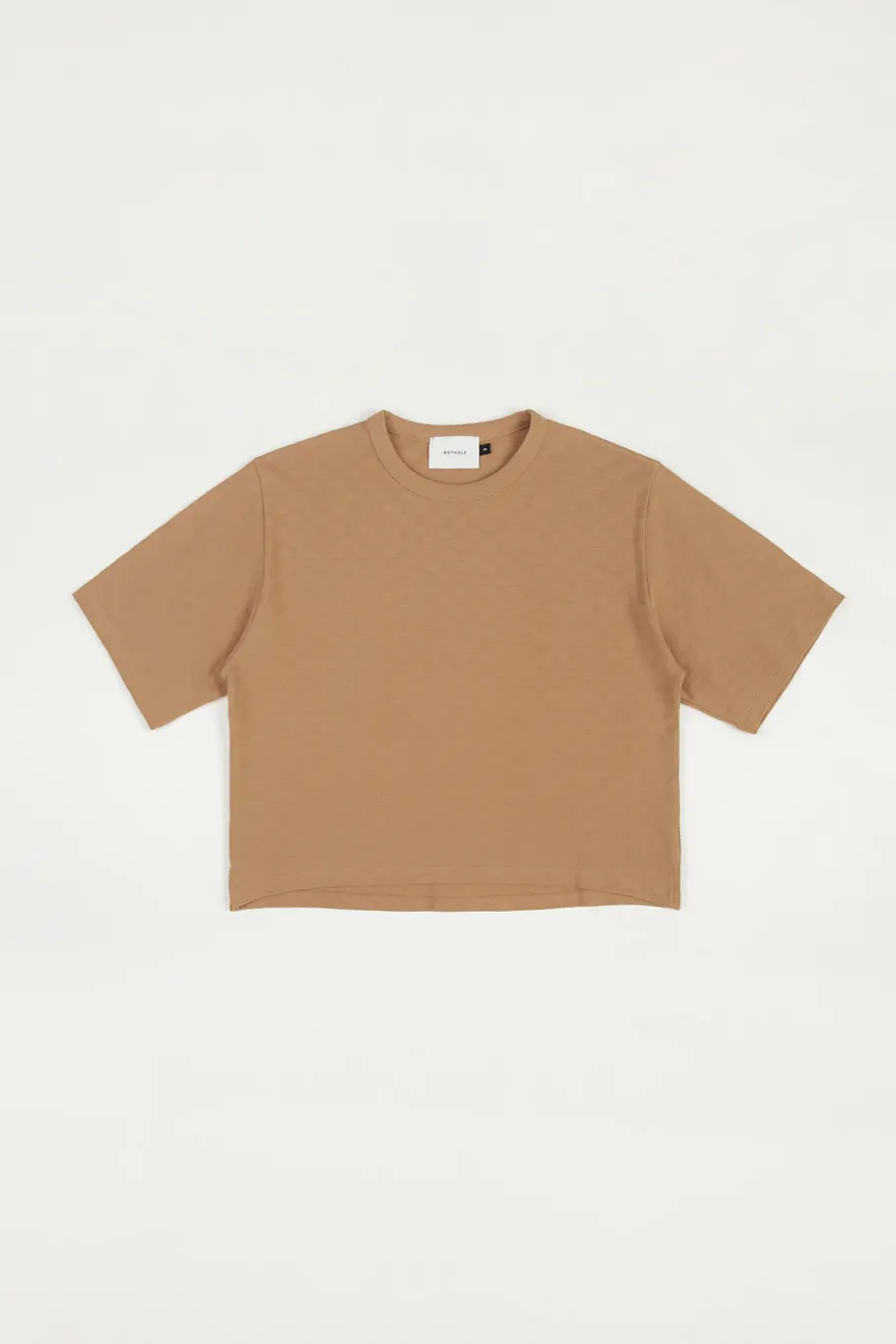 Hot Rotholz Kurzes Strukturiertes T-Shirt Bio Baumwolle - Karamell