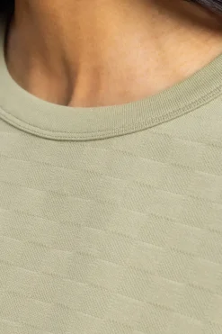 New Rotholz Kurzes Strukturiertes T-Shirt Bio Baumwolle - Grun