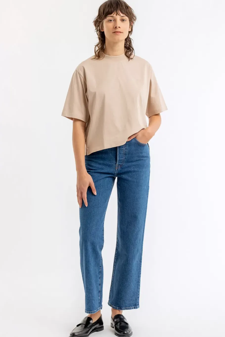 Rotholz Kurzes T-Shirt Aus Bio-Baumwolle Beige