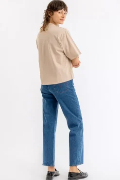 Rotholz Kurzes T-Shirt Aus Bio-Baumwolle Beige