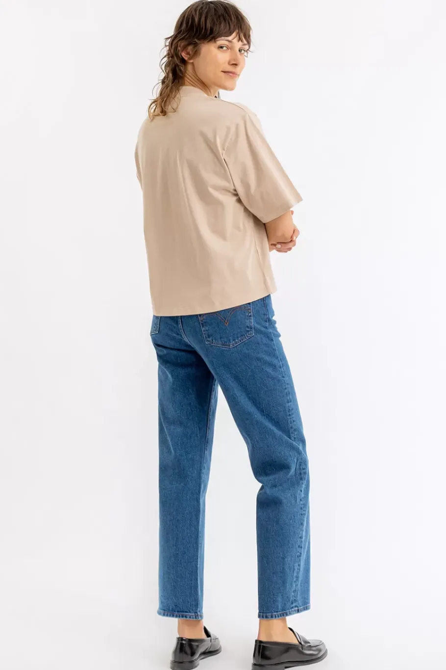 Rotholz Kurzes T-Shirt Aus Bio-Baumwolle Beige
