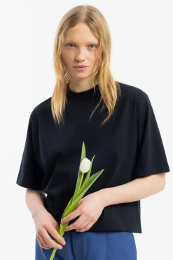 Online Rotholz Kurzes T-Shirt Bio Baumwolle - Schwarz