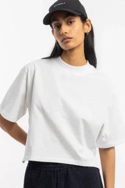 Hot Rotholz Kurzes T-Shirt Bio Baumwolle - Weis