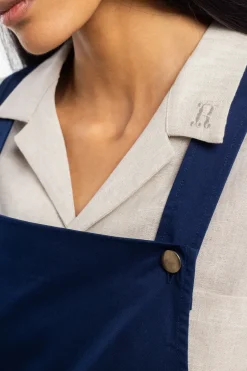 Rotholz Latzkleid Aus Bio Canvas - Blau