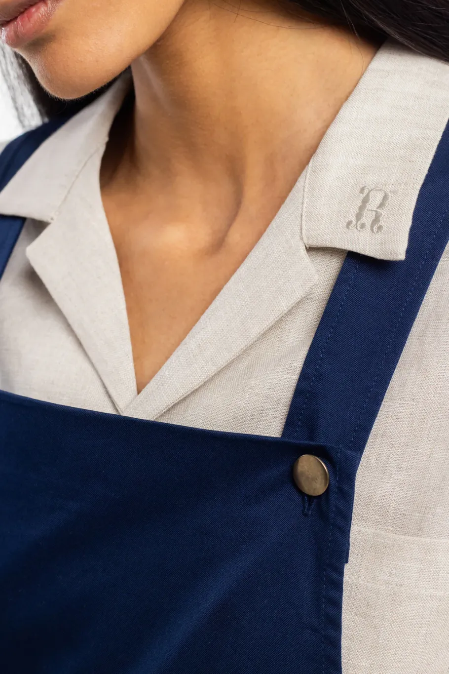 Rotholz Latzkleid Aus Bio Canvas - Blau