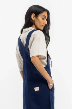 Rotholz Latzkleid Aus Bio Canvas - Blau