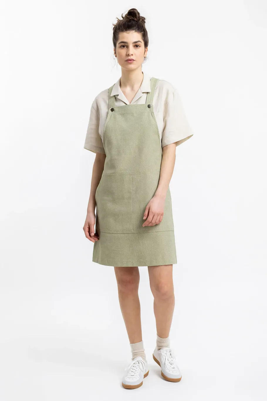 Outlet Rotholz Latzkleid Aus Bio Canvas Grun Kariert