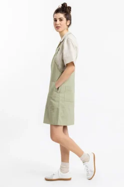 Outlet Rotholz Latzkleid Aus Bio Canvas Grun Kariert