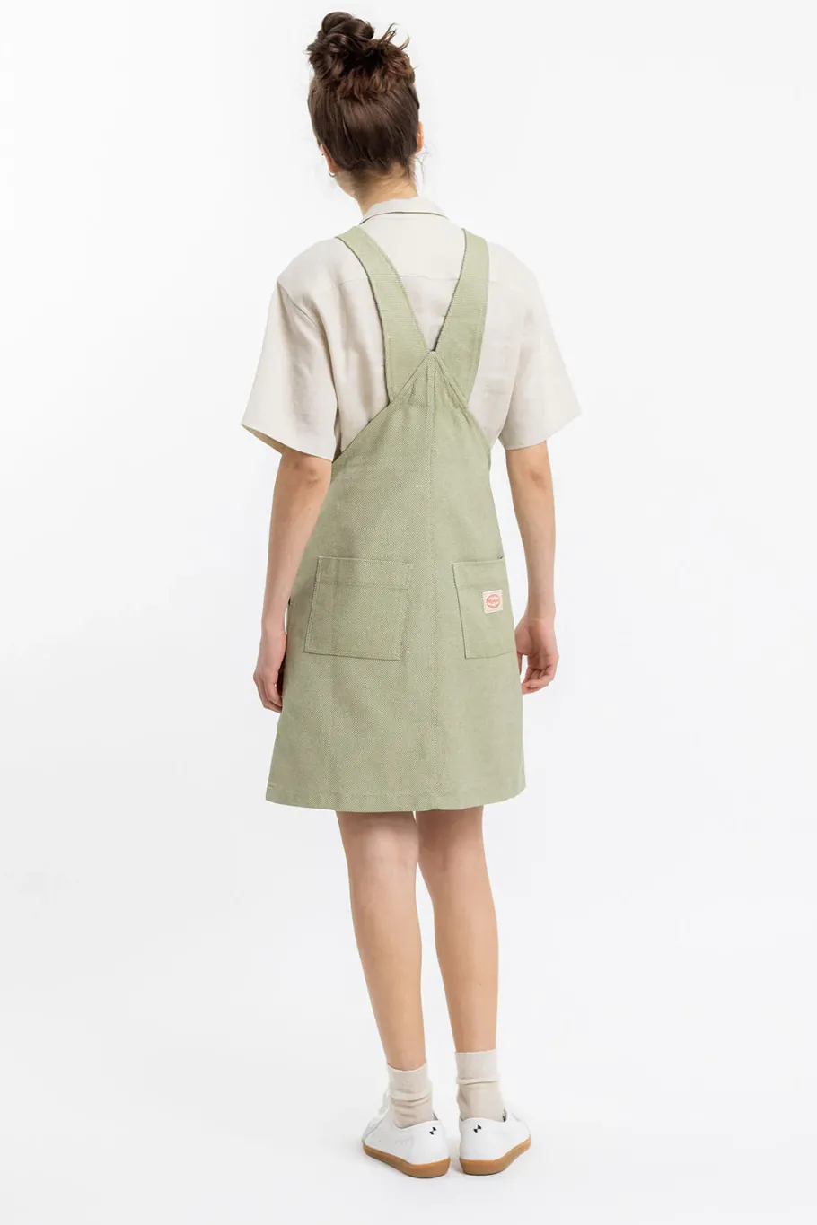 Outlet Rotholz Latzkleid Aus Bio Canvas Grun Kariert