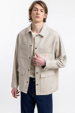 Rotholz Leichte Jacke Aus Bio Canvas Beige Kariert