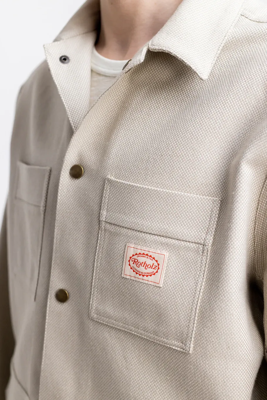 Rotholz Leichte Jacke Aus Bio Canvas Beige Kariert