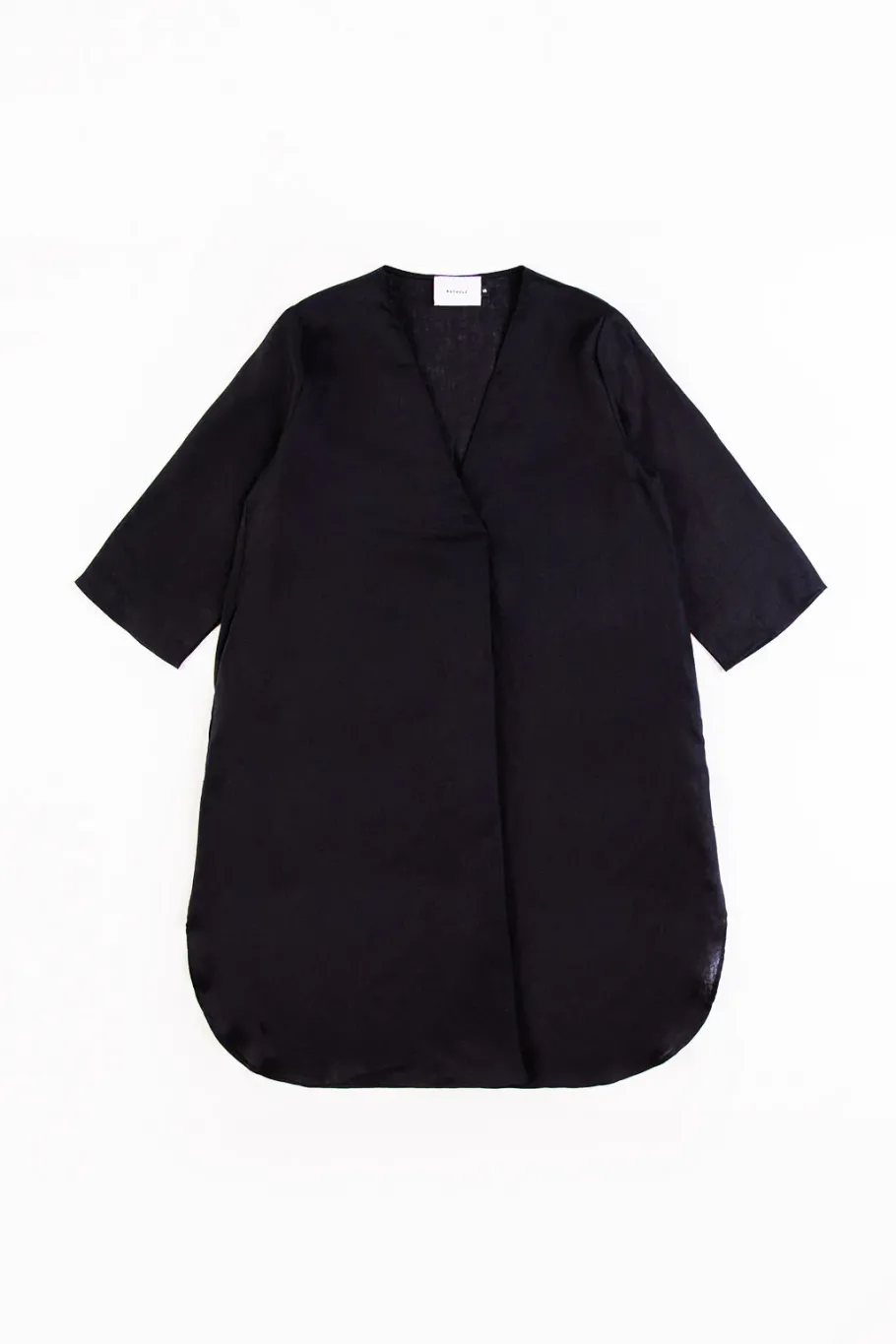 Online Rotholz Leinen Kaftan Kleid Schwarz