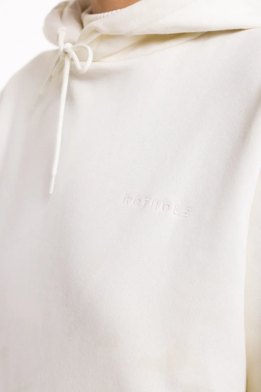 New Rotholz Logo Hoodie Aus Bio-Baumwolle Weis