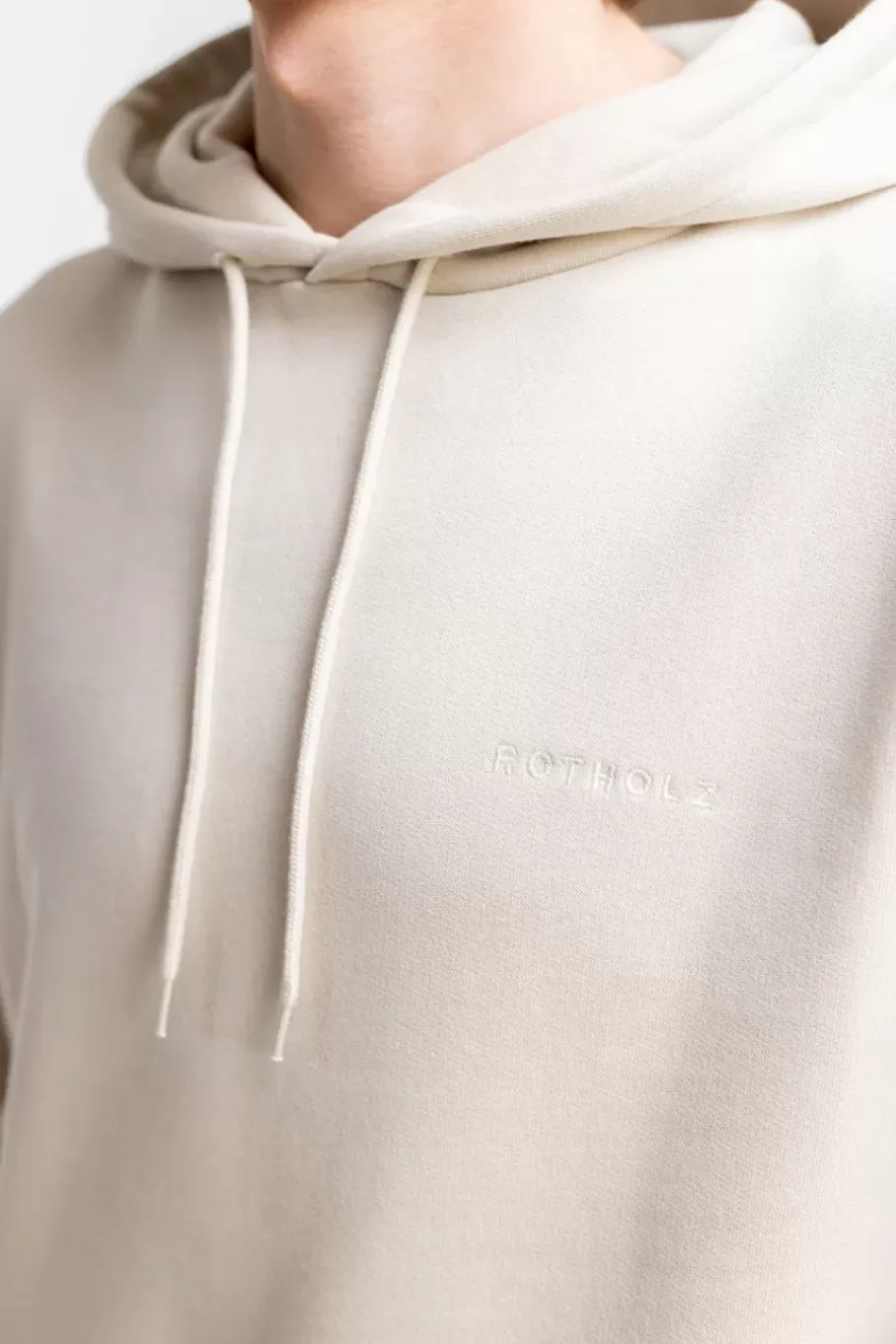 Rotholz Logo Hoodie Aus Bio-Baumwolle Creme