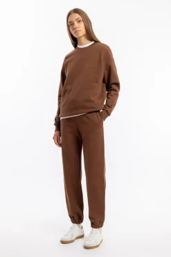 Outlet Rotholz Logo Sweatpants Bio Baumwolle - Braun